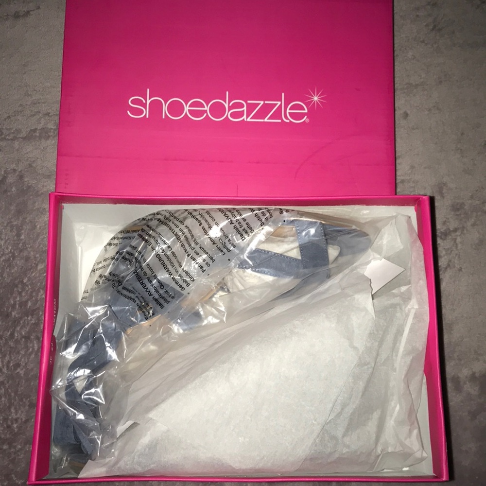 Denim colored chunk heels